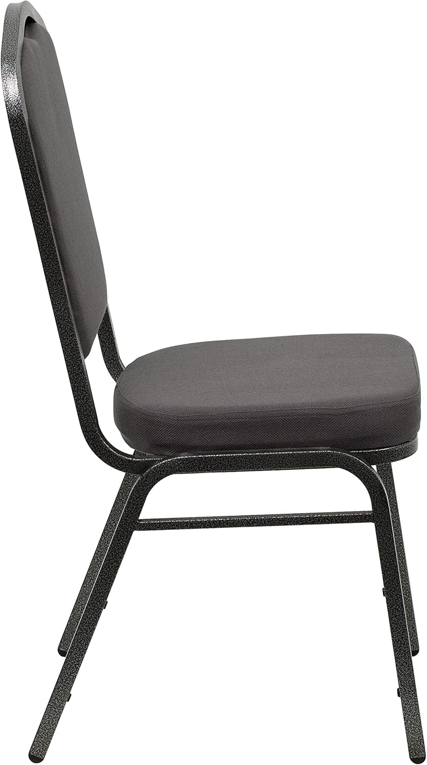 image:imageFlash Furniture HERCULES Series Crown Back Stacking Banquet Chair in Gray Fabric Silver Vein FrameGray FabricSilver Vein Frame