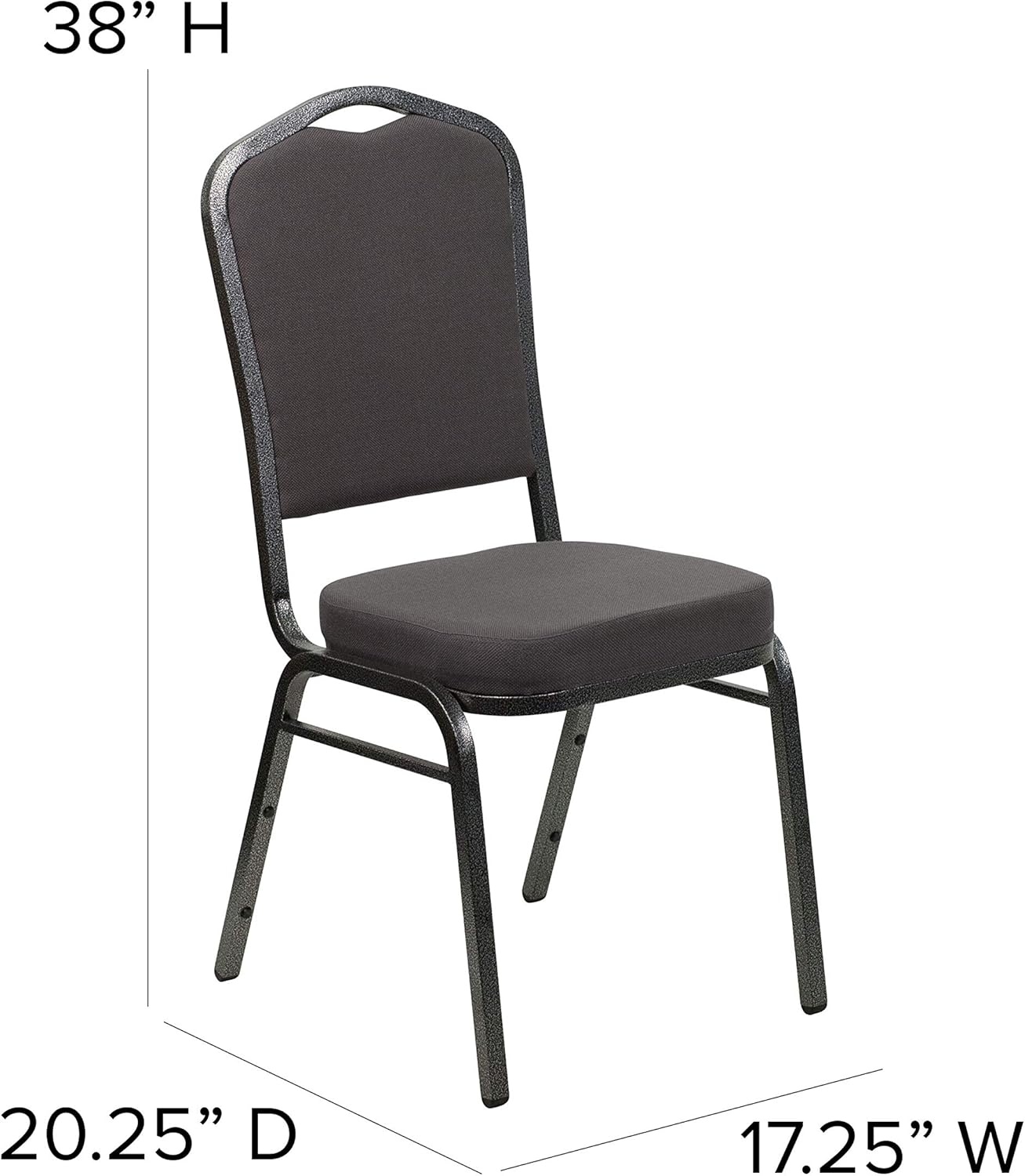 image:imageFlash Furniture HERCULES Series Crown Back Stacking Banquet Chair in Gray Fabric Silver Vein FrameGray FabricSilver Vein Frame