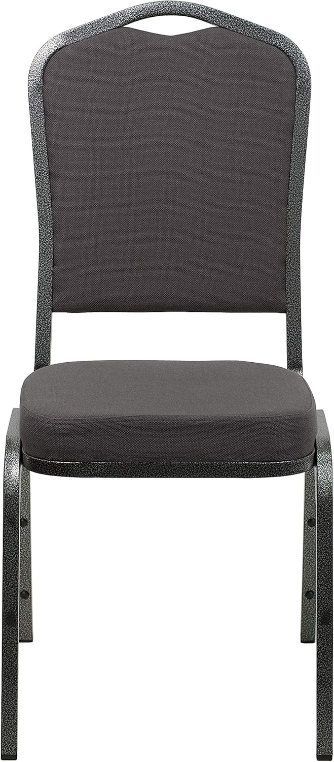 image:imageFlash Furniture HERCULES Series Crown Back Stacking Banquet Chair in Gray Fabric Silver Vein FrameGray FabricSilver Vein Frame