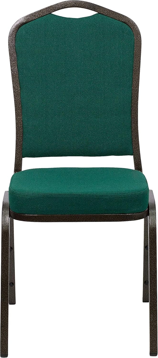 image:imageFlash Furniture HERCULES Series Crown Back Stacking Banquet Chair in Gray Fabric Silver Vein FrameGreen FabricGold Vein Frame