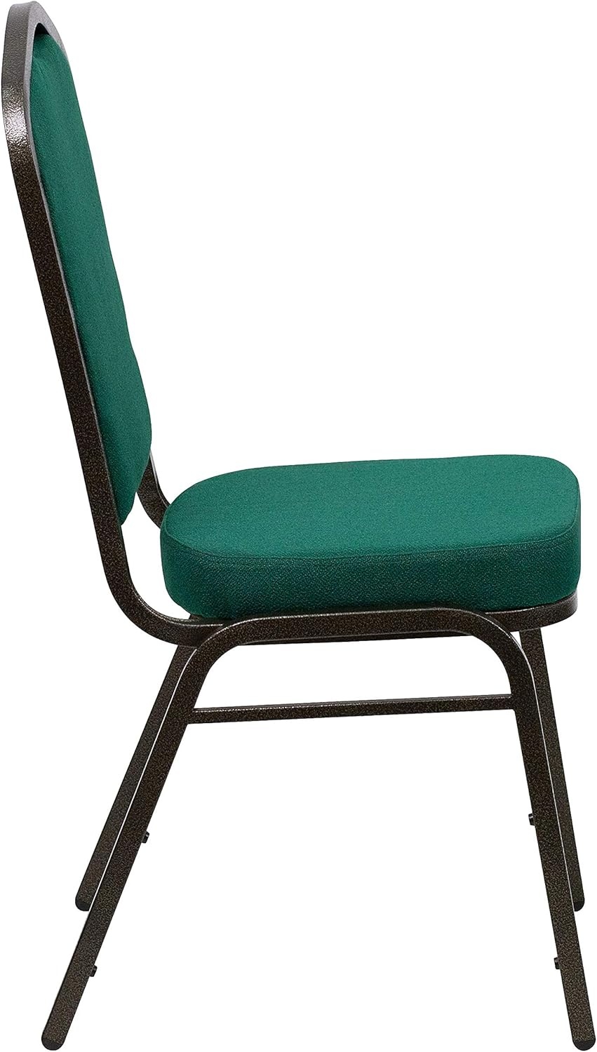 image:imageFlash Furniture HERCULES Series Crown Back Stacking Banquet Chair in Gray Fabric Silver Vein FrameGreen FabricGold Vein Frame