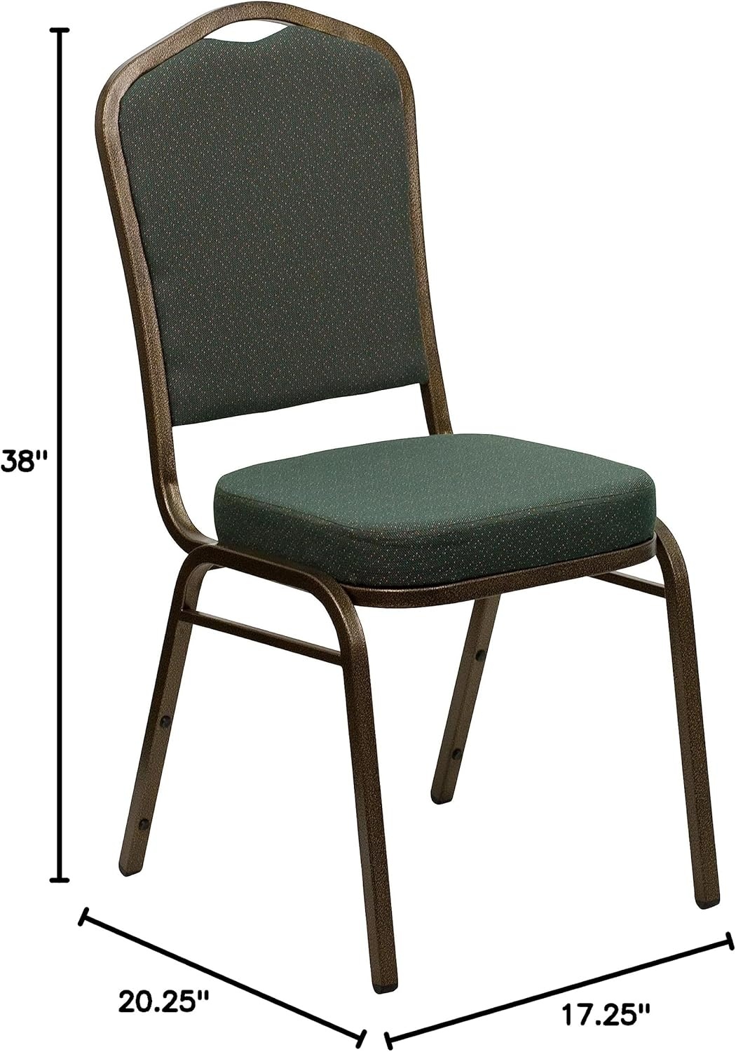 image:imageFlash Furniture HERCULES Series Crown Back Stacking Banquet Chair in Gray Fabric Silver Vein FrameGreen Patterned FabricGold Vein Frame
