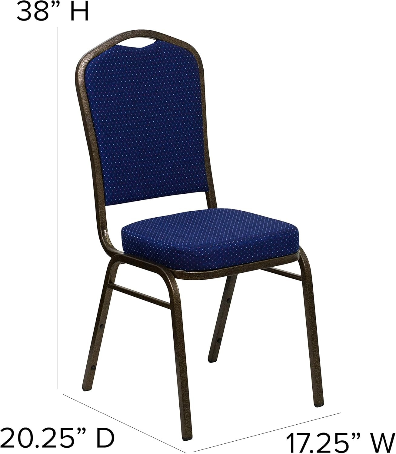 image:imageFlash Furniture HERCULES Series Crown Back Stacking Banquet Chair in Gray Fabric Silver Vein FrameNavy Blue Patterned FabricGold Vein Frame