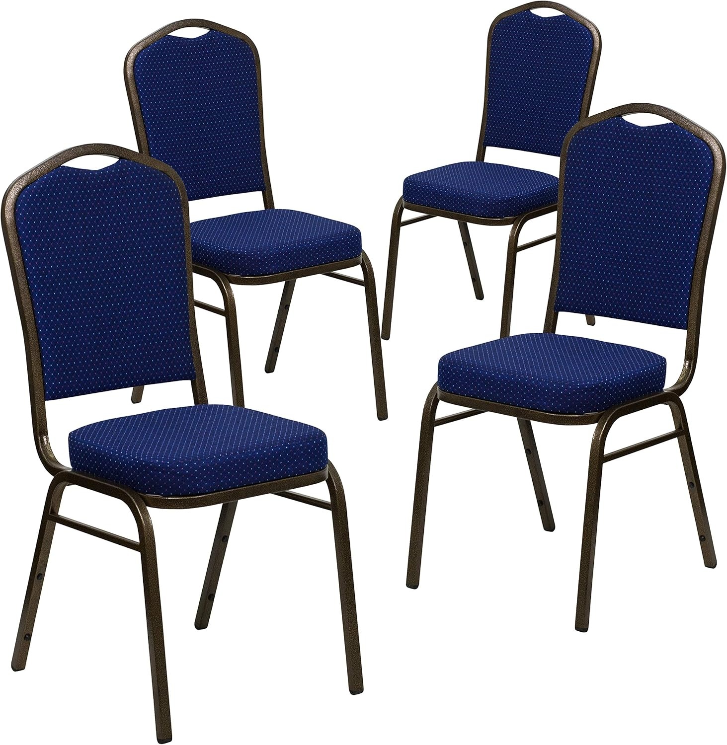 image:imageFlash Furniture HERCULES Series Crown Back Stacking Banquet Chair in Gray Fabric Silver Vein FrameNavy Blue Patterned FabricGold Vein Frame