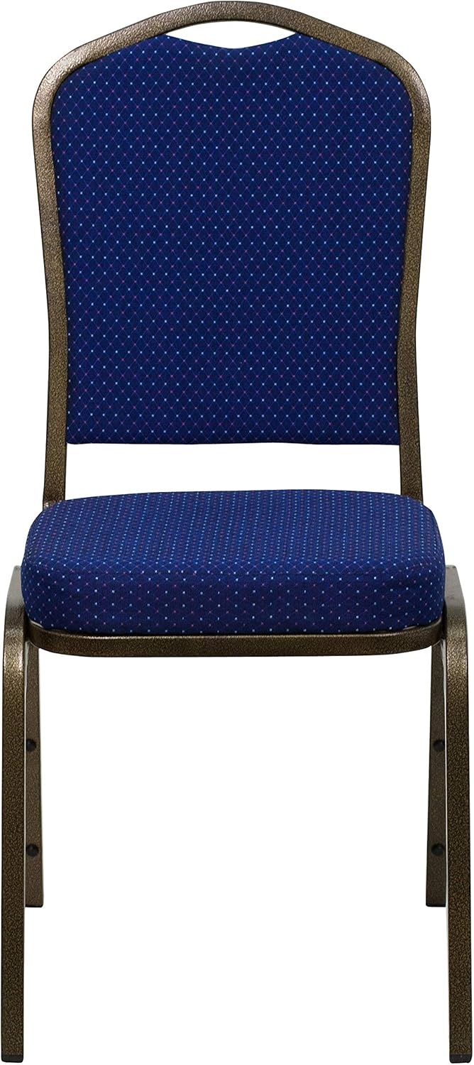image:imageFlash Furniture HERCULES Series Crown Back Stacking Banquet Chair in Gray Fabric Silver Vein FrameNavy Blue Patterned FabricGold Vein Frame