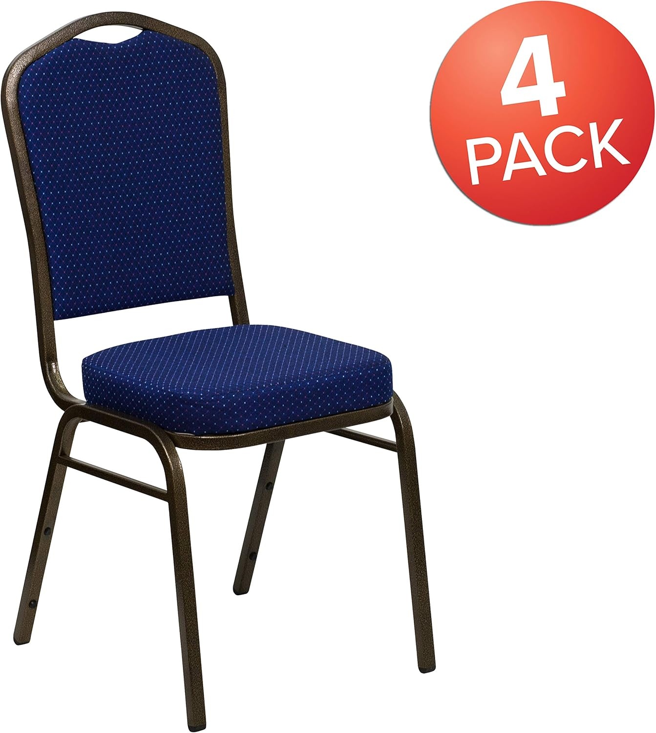 image:imageFlash Furniture HERCULES Series Crown Back Stacking Banquet Chair in Gray Fabric Silver Vein FrameNavy Blue Patterned FabricGold Vein Frame