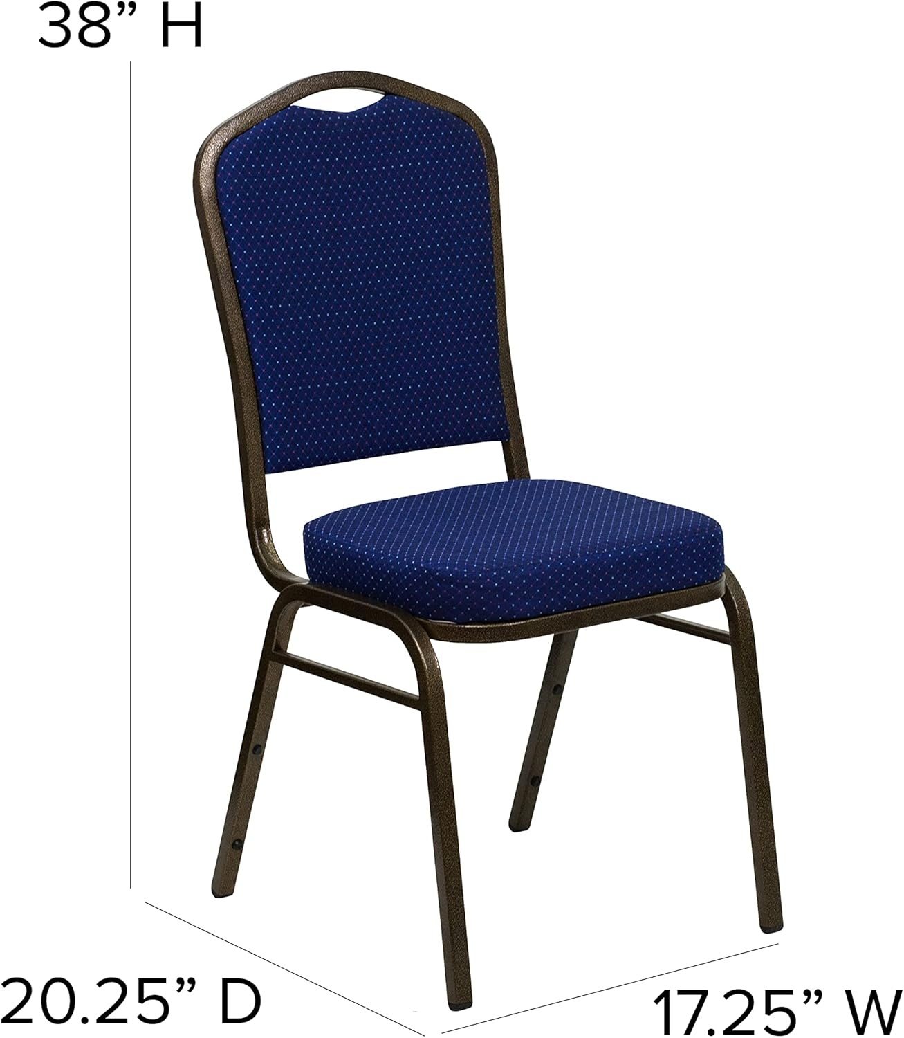 image:imageFlash Furniture HERCULES Series Crown Back Stacking Banquet Chair in Gray Fabric Silver Vein FrameNavy Blue Patterned FabricGold Vein Frame