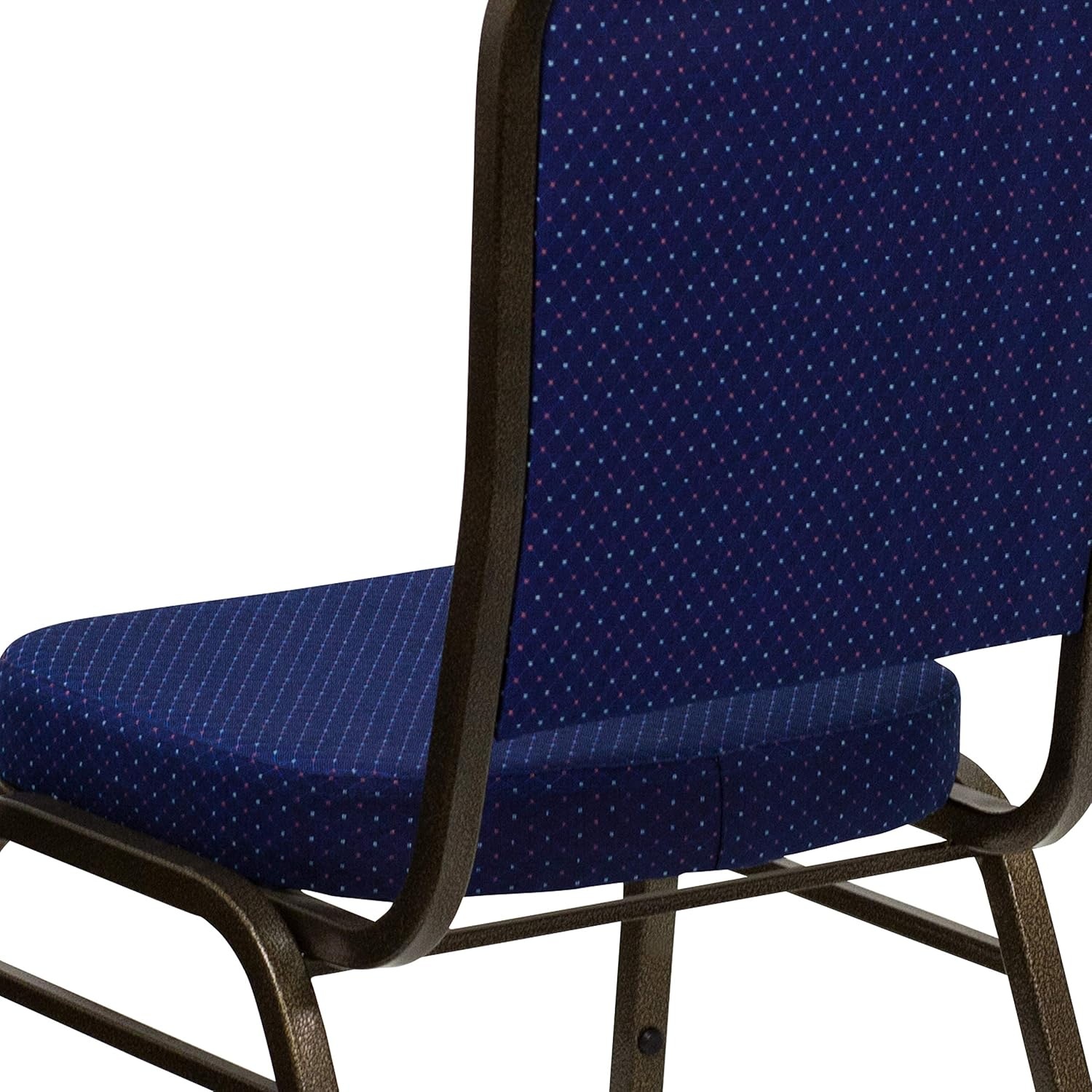 image:imageFlash Furniture HERCULES Series Crown Back Stacking Banquet Chair in Gray Fabric Silver Vein FrameNavy Blue Patterned FabricGold Vein Frame