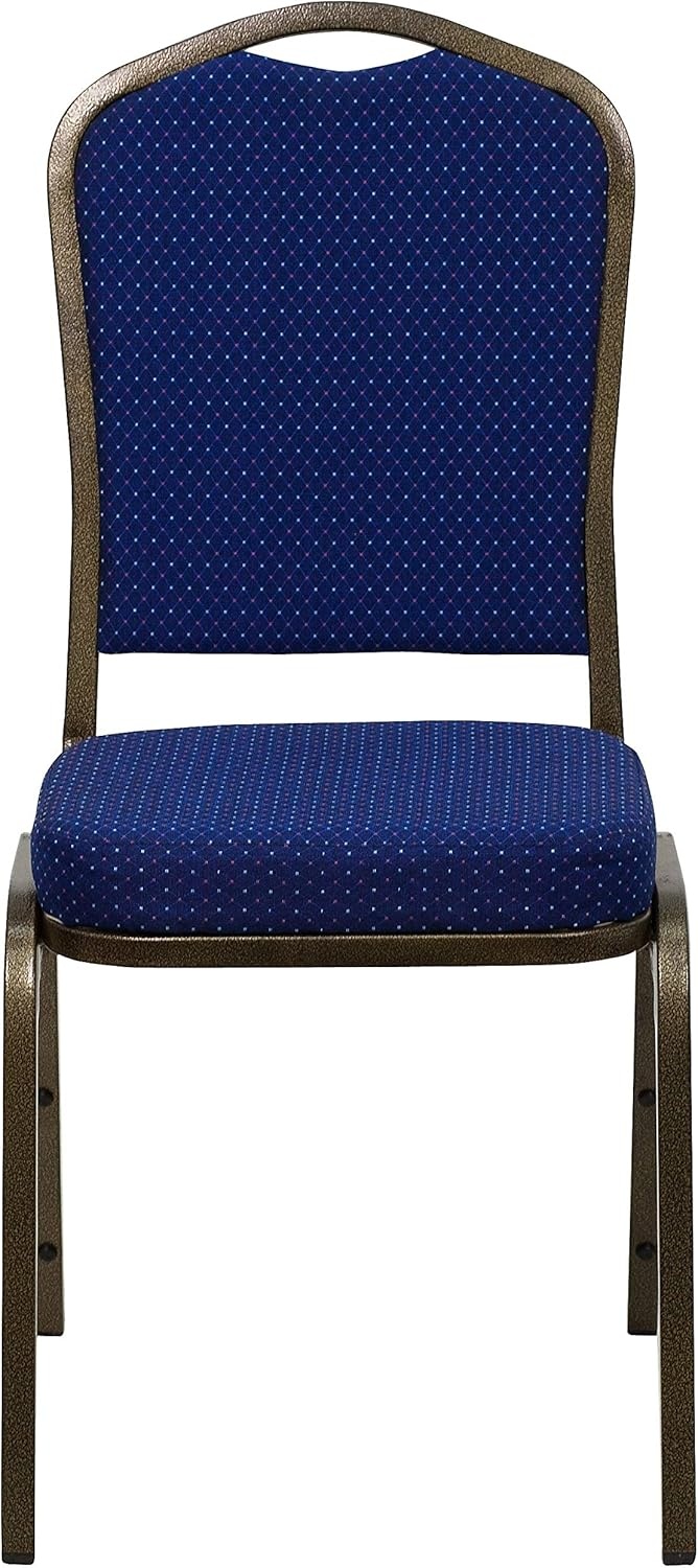 image:imageFlash Furniture HERCULES Series Crown Back Stacking Banquet Chair in Gray Fabric Silver Vein FrameNavy Blue Patterned FabricGold Vein Frame