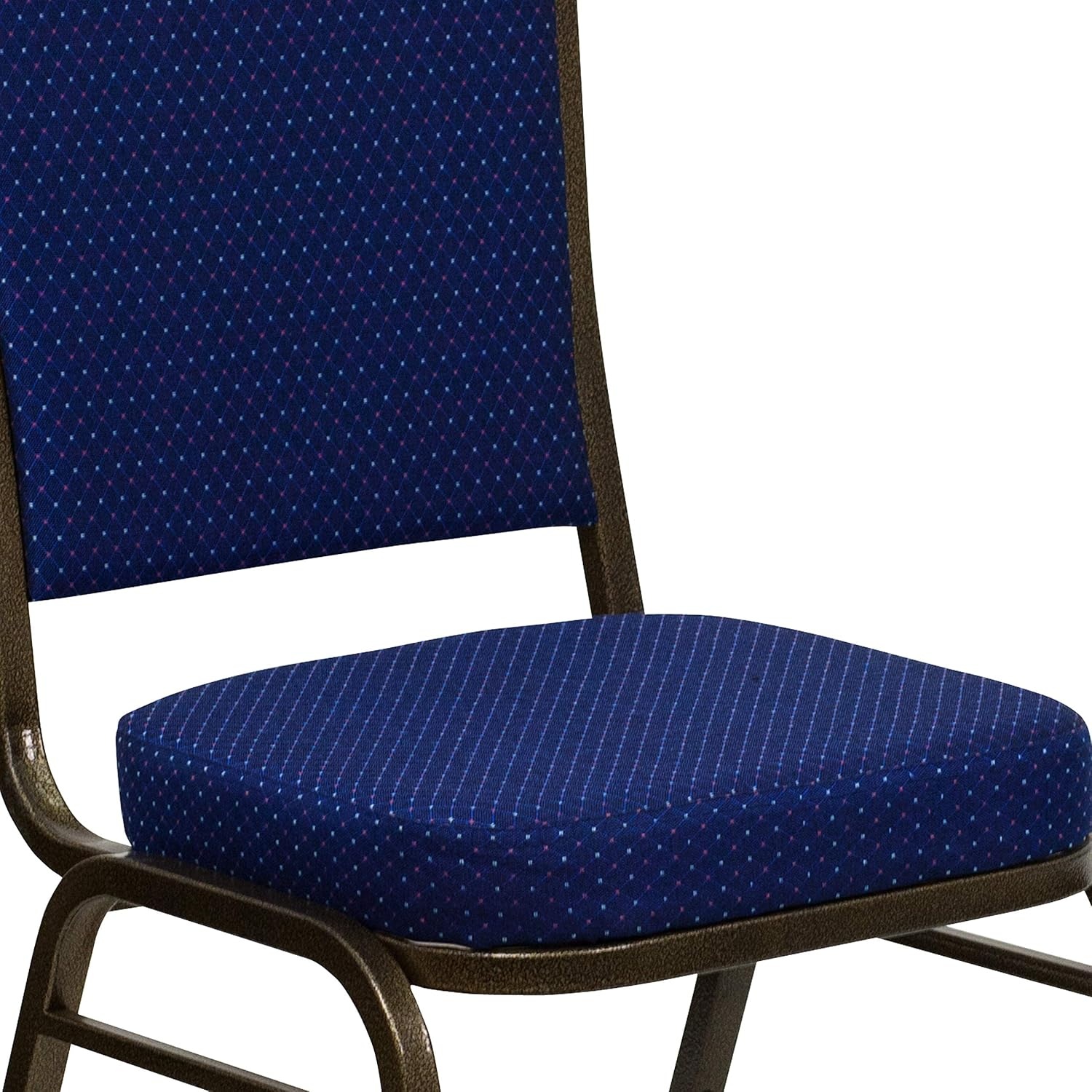image:imageFlash Furniture HERCULES Series Crown Back Stacking Banquet Chair in Gray Fabric Silver Vein FrameNavy Blue Patterned FabricGold Vein Frame