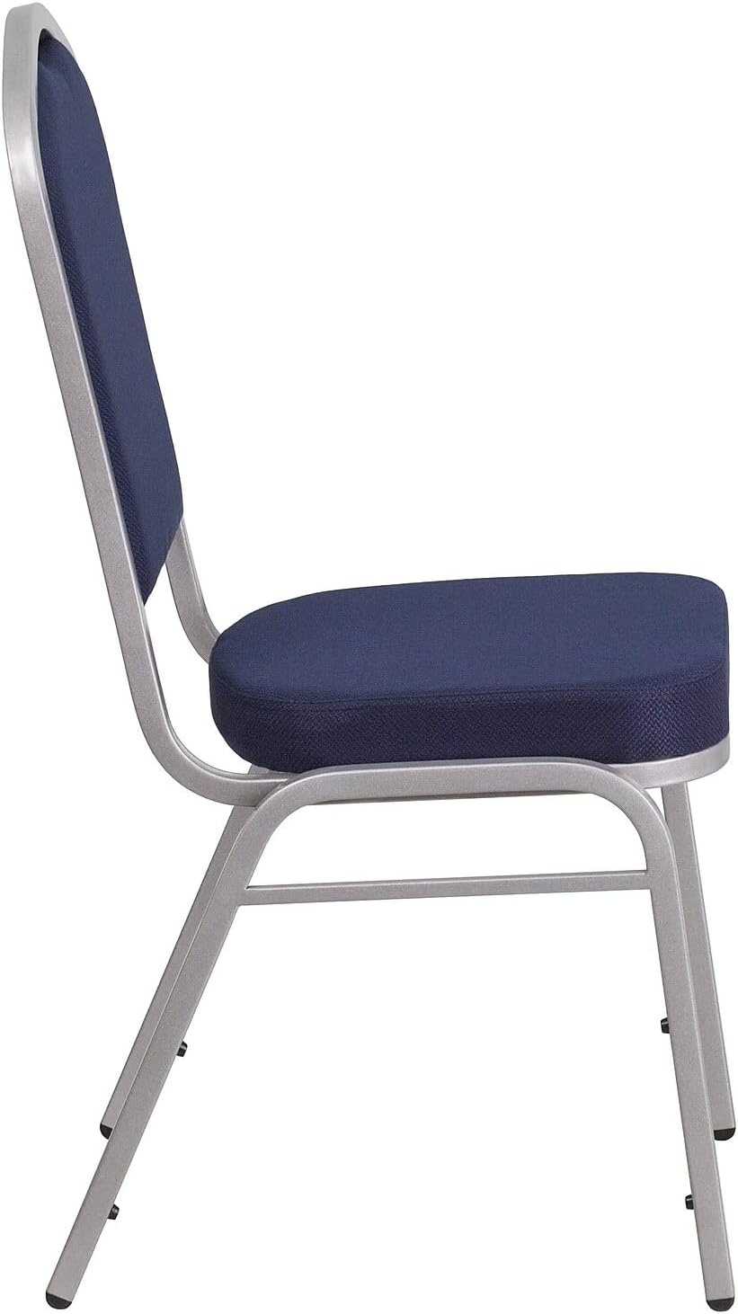 image:imageFlash Furniture HERCULES Series Crown Back Stacking Banquet Chair in Gray Fabric Silver Vein FrameNavy FabricSilver Frame