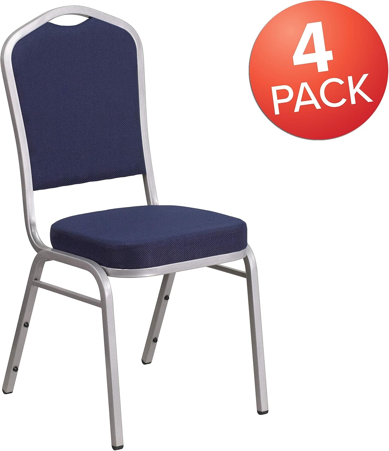 image:imageFlash Furniture HERCULES Series Crown Back Stacking Banquet Chair in Gray Fabric Silver Vein FrameNavy FabricSilver Frame