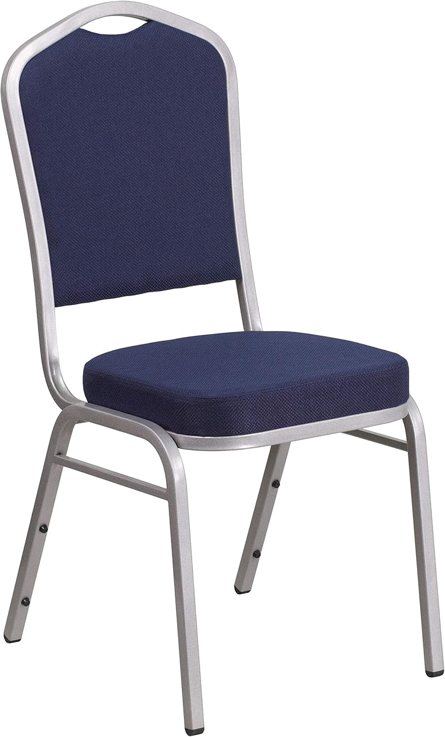 image:imageFlash Furniture HERCULES Series Crown Back Stacking Banquet Chair in Gray Fabric Silver Vein FrameNavy FabricSilver Frame