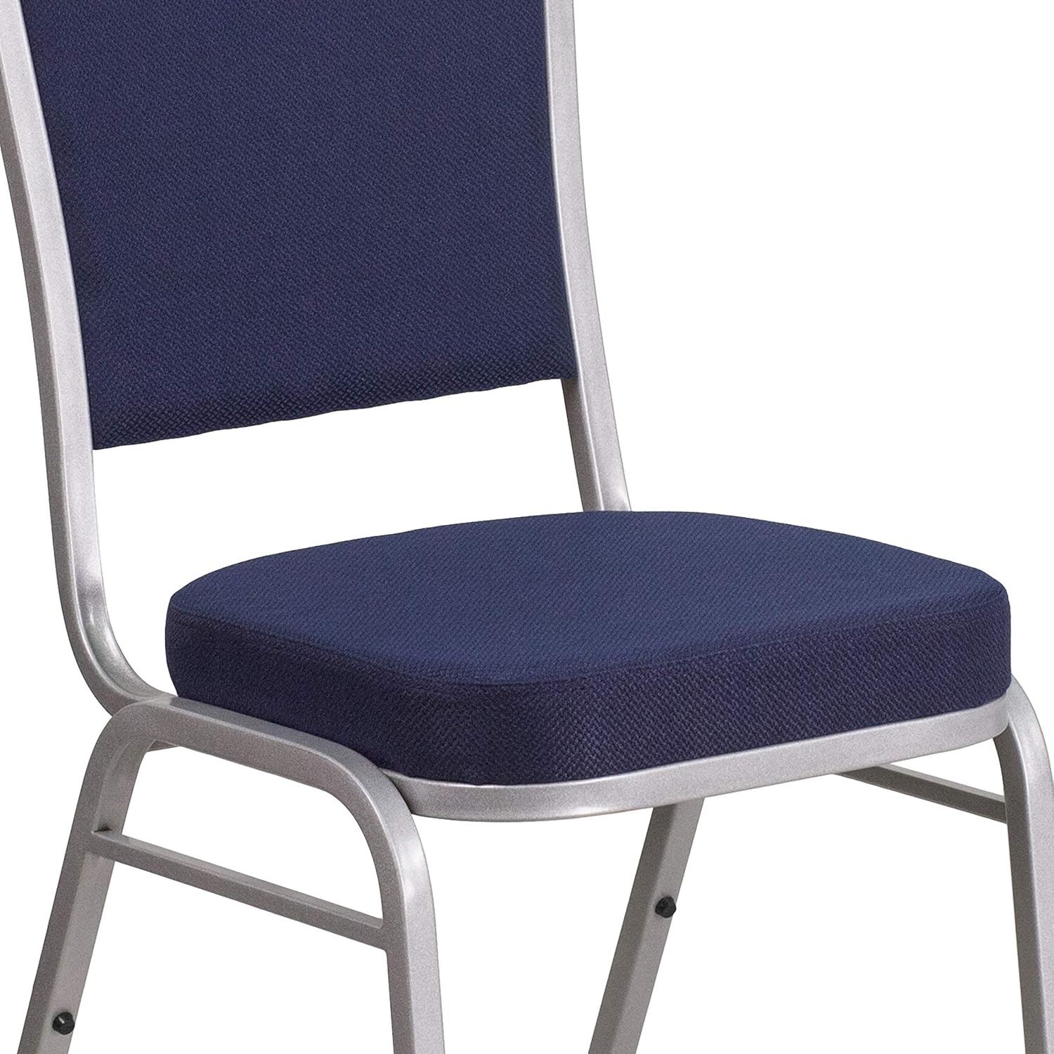 image:imageFlash Furniture HERCULES Series Crown Back Stacking Banquet Chair in Gray Fabric Silver Vein FrameNavy FabricSilver Frame