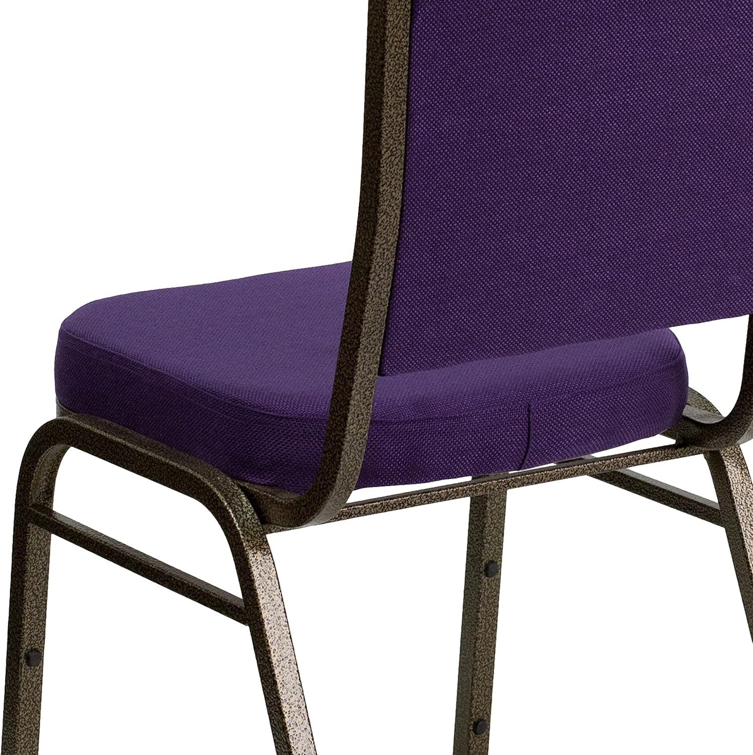 image:imageFlash Furniture HERCULES Series Crown Back Stacking Banquet Chair in Gray Fabric Silver Vein FramePurple FabricGold Vein Frame