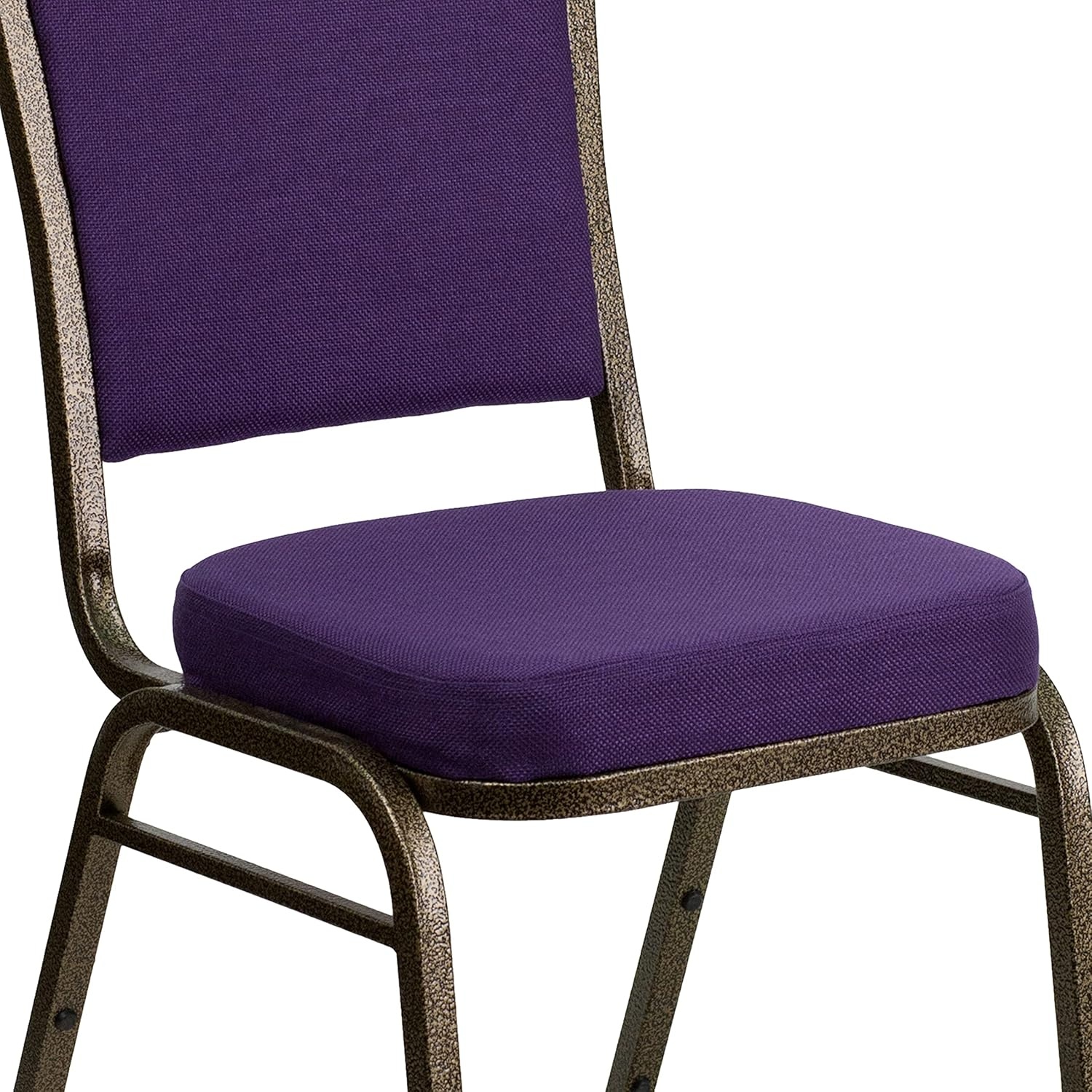 image:imageFlash Furniture HERCULES Series Crown Back Stacking Banquet Chair in Gray Fabric Silver Vein FramePurple FabricGold Vein Frame