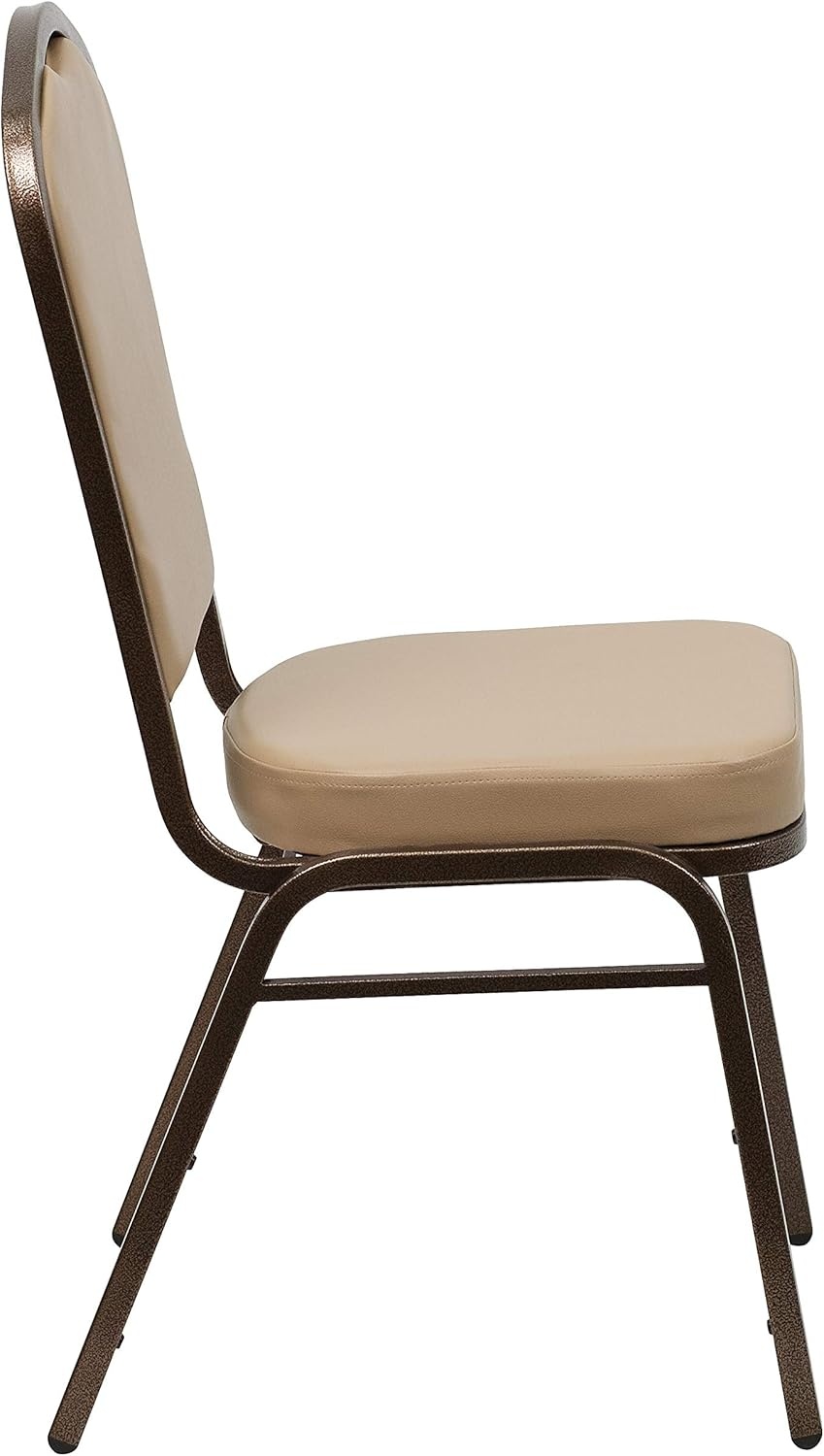 image:imageFlash Furniture HERCULES Series Crown Back Stacking Banquet Chair in Gray Fabric Silver Vein FrameTan VinylCopper Vein Frame