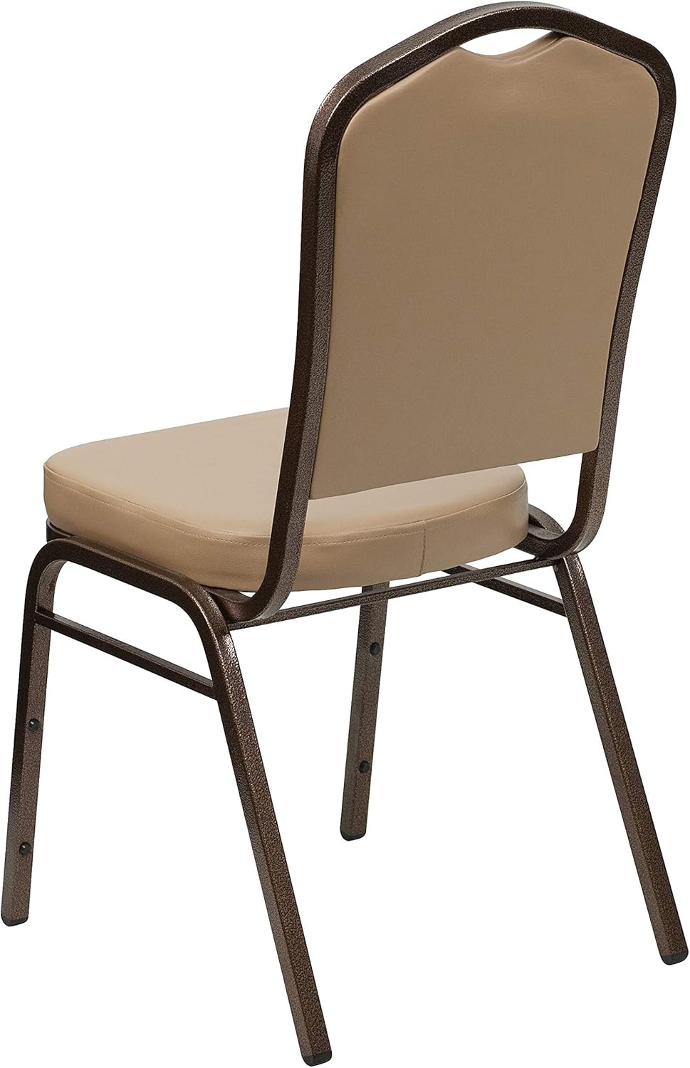 image:imageFlash Furniture HERCULES Series Crown Back Stacking Banquet Chair in Gray Fabric Silver Vein FrameTan VinylCopper Vein Frame