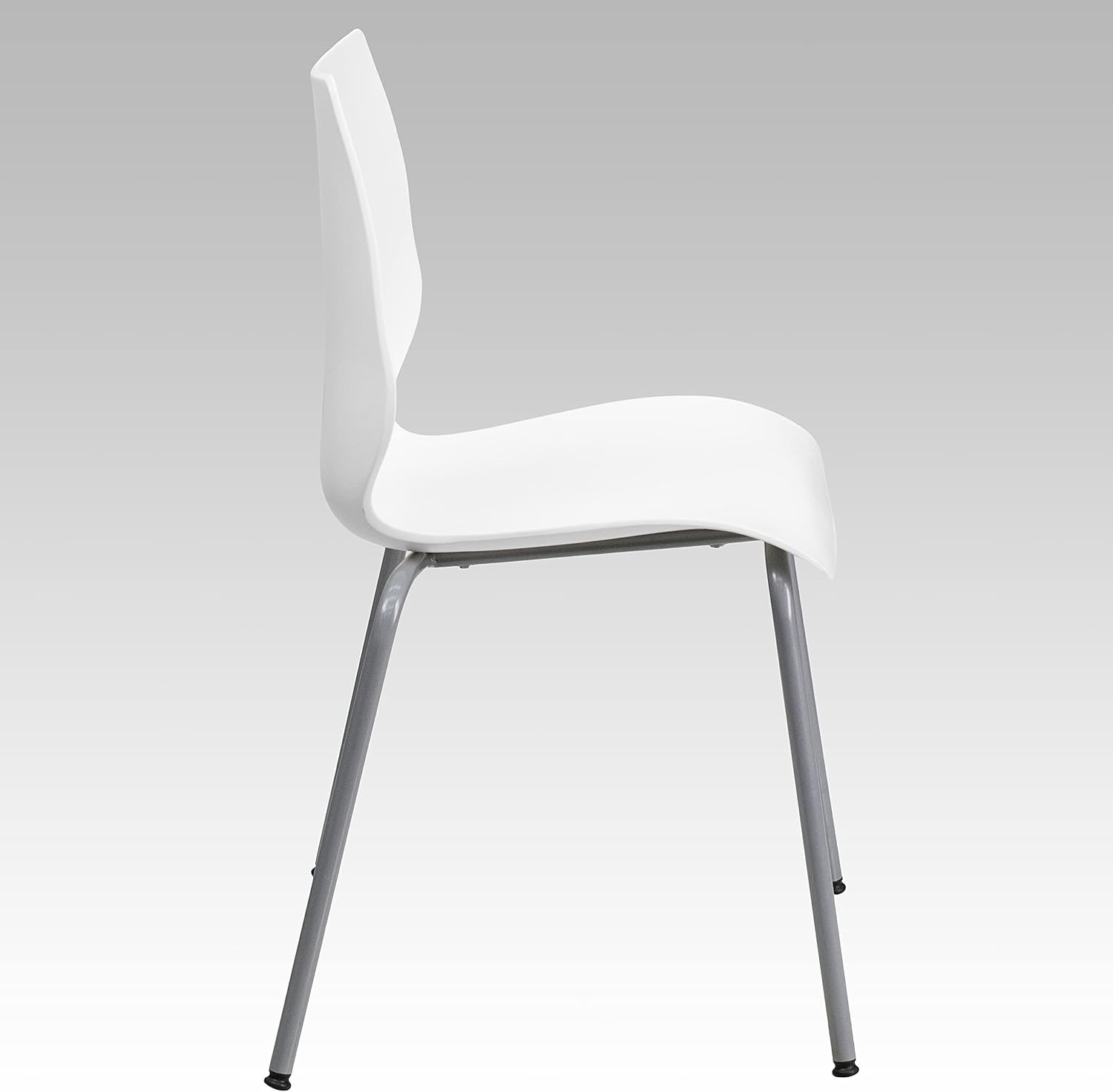 image:imageFlash Furniture Hercules Series Modern Plastic Stacking EventWaiting Room Chairs Ergonomic Lobby Chairs with Contoured Seats Set of 5 WhiteSilver