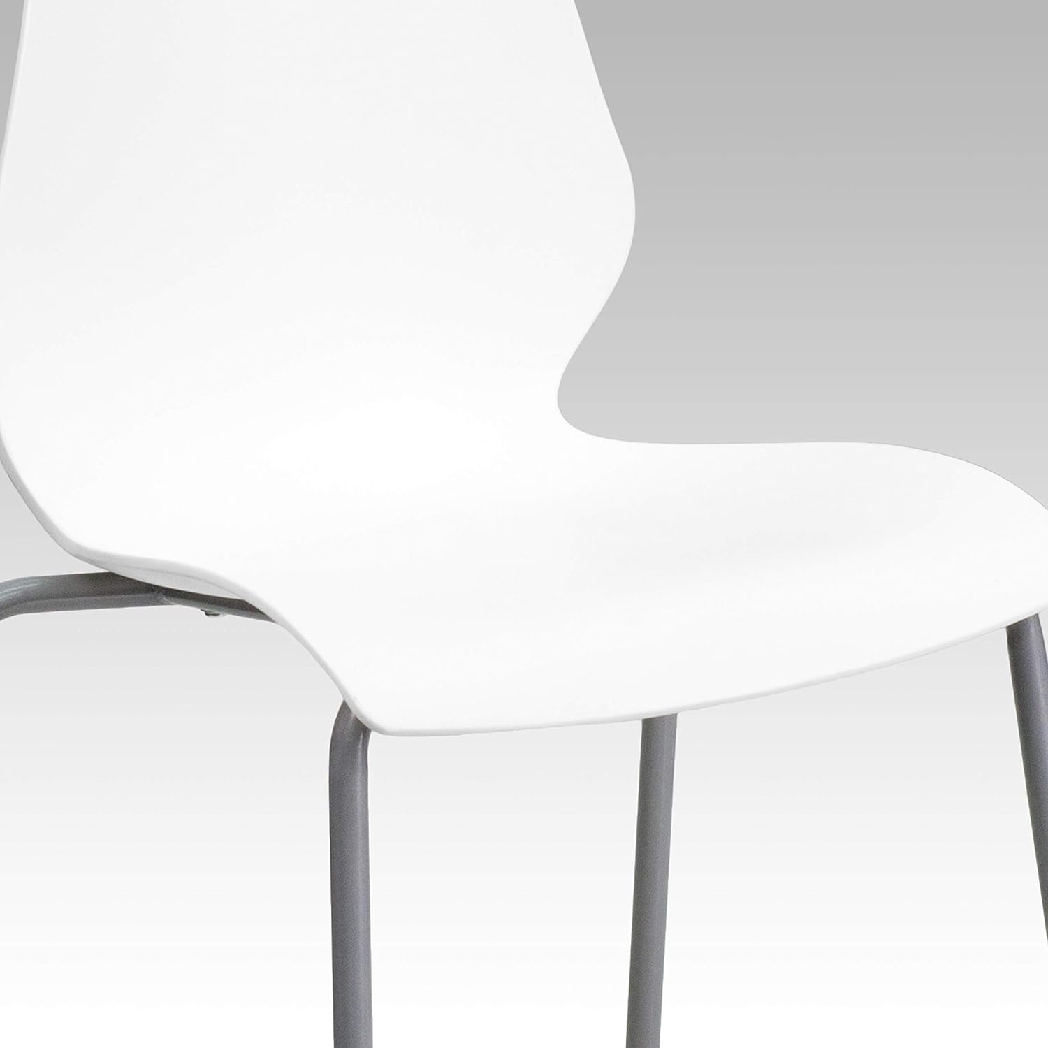 image:imageFlash Furniture Hercules Series Modern Plastic Stacking EventWaiting Room Chairs Ergonomic Lobby Chairs with Contoured Seats Set of 5 WhiteSilver