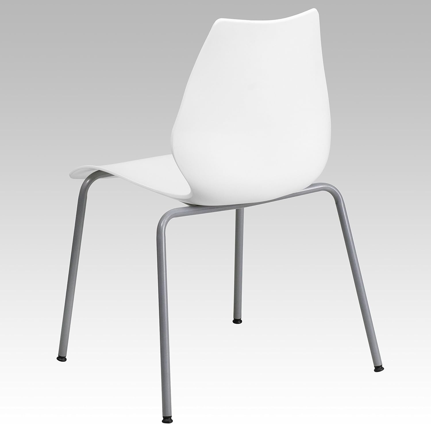 image:imageFlash Furniture Hercules Series Modern Plastic Stacking EventWaiting Room Chairs Ergonomic Lobby Chairs with Contoured Seats Set of 5 WhiteSilver