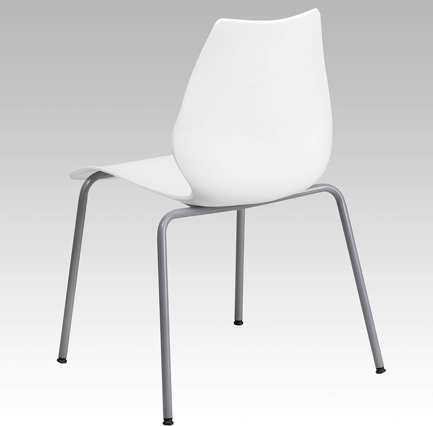 image:imageFlash Furniture Hercules Series Modern Plastic Stacking EventWaiting Room Chairs Ergonomic Lobby Chairs with Contoured Seats Set of 5 WhiteSilver