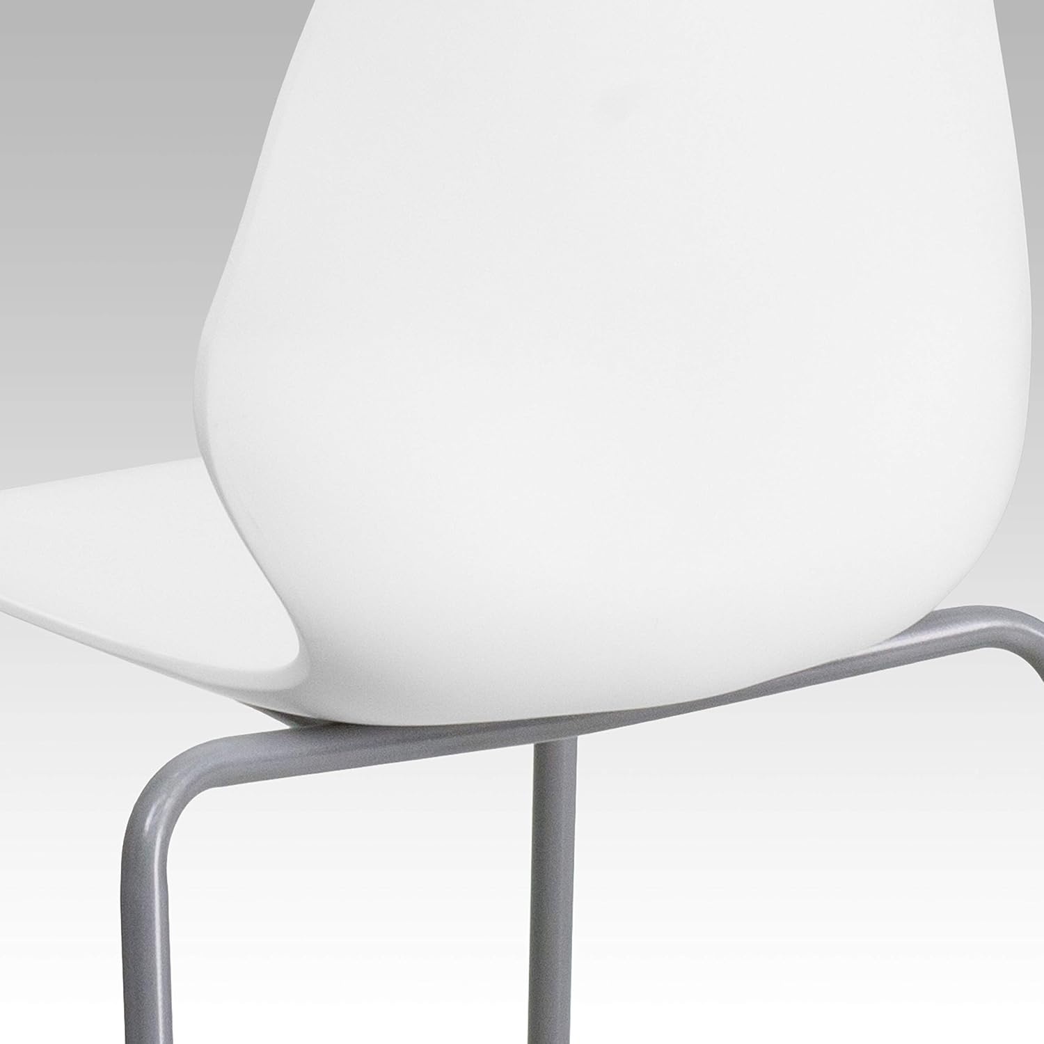 image:imageFlash Furniture Hercules Series Modern Plastic Stacking EventWaiting Room Chairs Ergonomic Lobby Chairs with Contoured Seats Set of 5 WhiteSilver