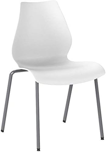 image:imageFlash Furniture Hercules Series Modern Plastic Stacking EventWaiting Room Chairs Ergonomic Lobby Chairs with Contoured Seats Set of 5 WhiteSilver