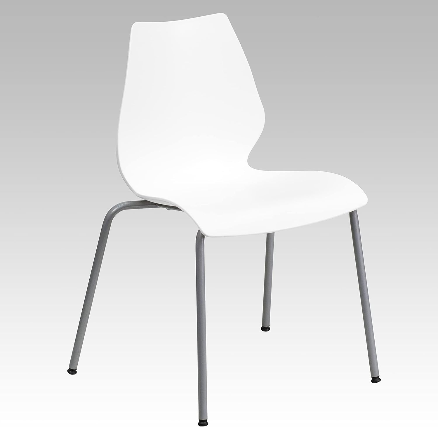 image:imageFlash Furniture Hercules Series Modern Plastic Stacking EventWaiting Room Chairs Ergonomic Lobby Chairs with Contoured Seats Set of 5 WhiteSilver