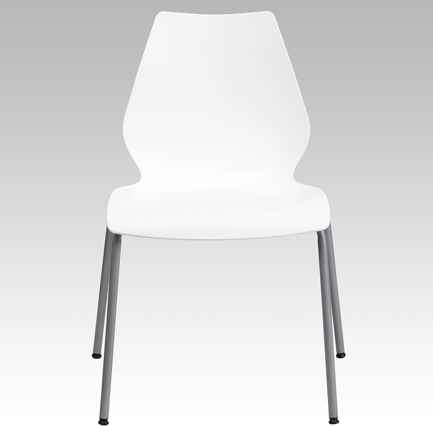 image:imageFlash Furniture Hercules Series Modern Plastic Stacking EventWaiting Room Chairs Ergonomic Lobby Chairs with Contoured Seats Set of 5 WhiteSilver