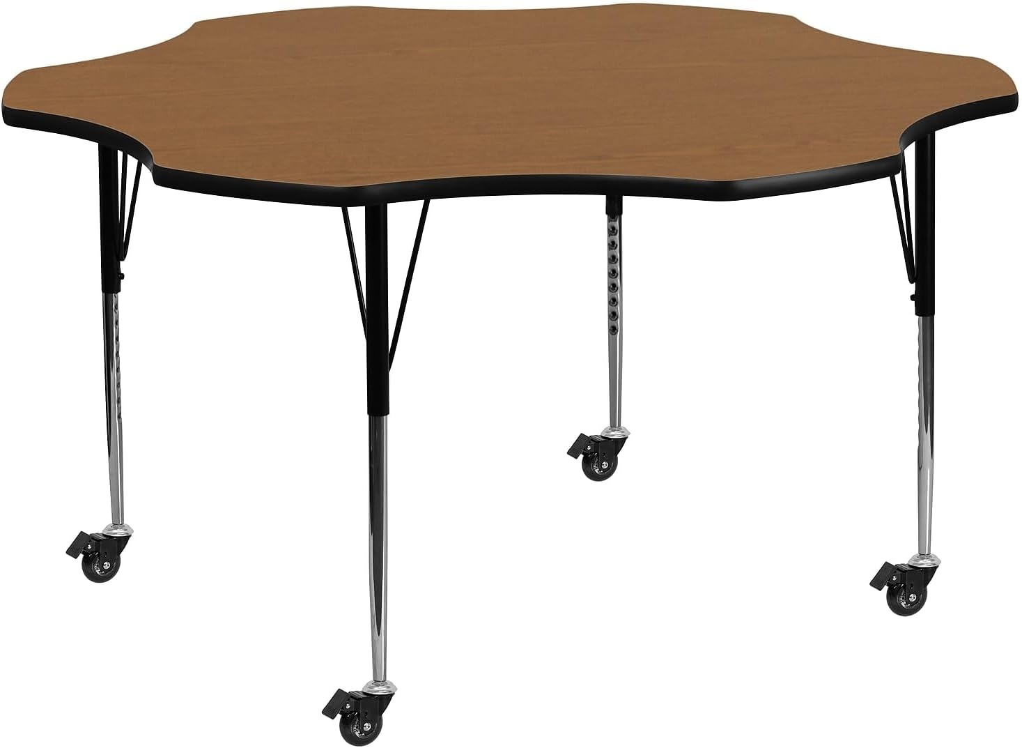 image:imageFlash Furniture Mobile 60 Flower Oak Thermal Laminate Activity Table Standard Height Adjustable Legs