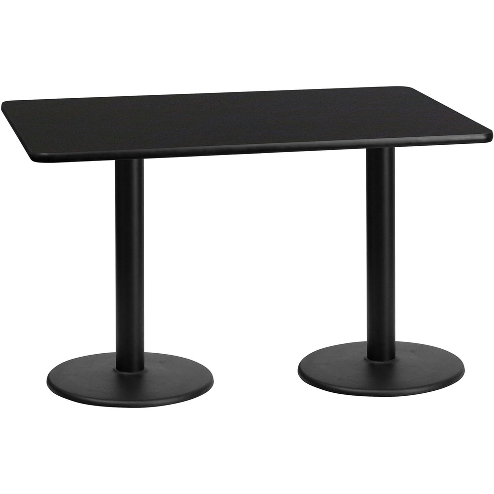image:imageFlash Furniture 30 x 60 Rectangular Mahogany Laminate Table Top with 18 Round Table Height BasesBlack