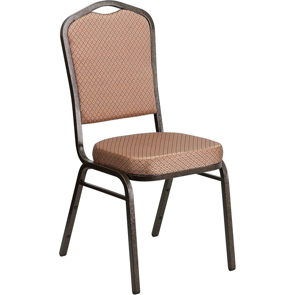 image:imageFlash Furniture HERCULES Series Crown Back Stacking Banquet Chair in Gray Fabric Silver Vein FrameGold Diamond Patterned FabricGold Vein Frame