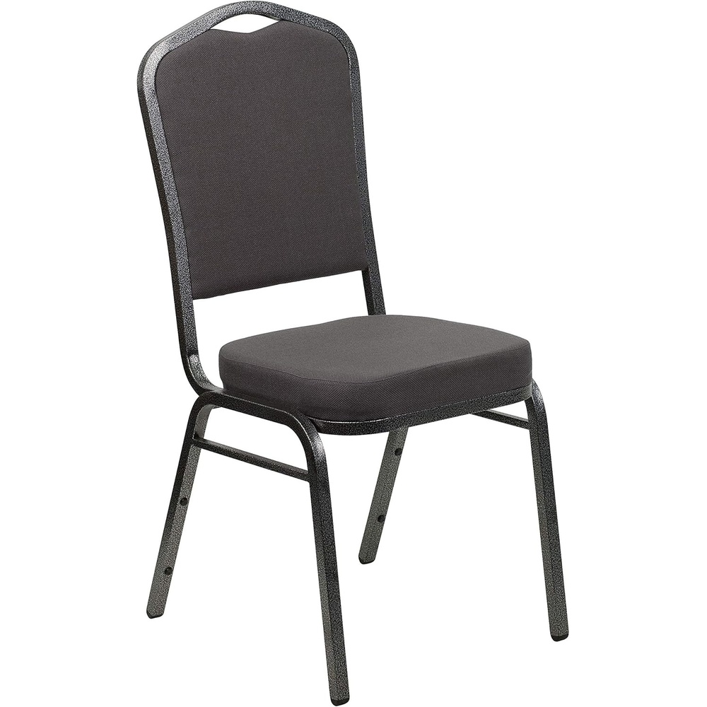 image:imageFlash Furniture HERCULES Series Crown Back Stacking Banquet Chair in Gray Fabric Silver Vein FrameGray FabricSilver Vein Frame