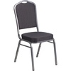 Black Patterned Fabric/Silver Vein Frame