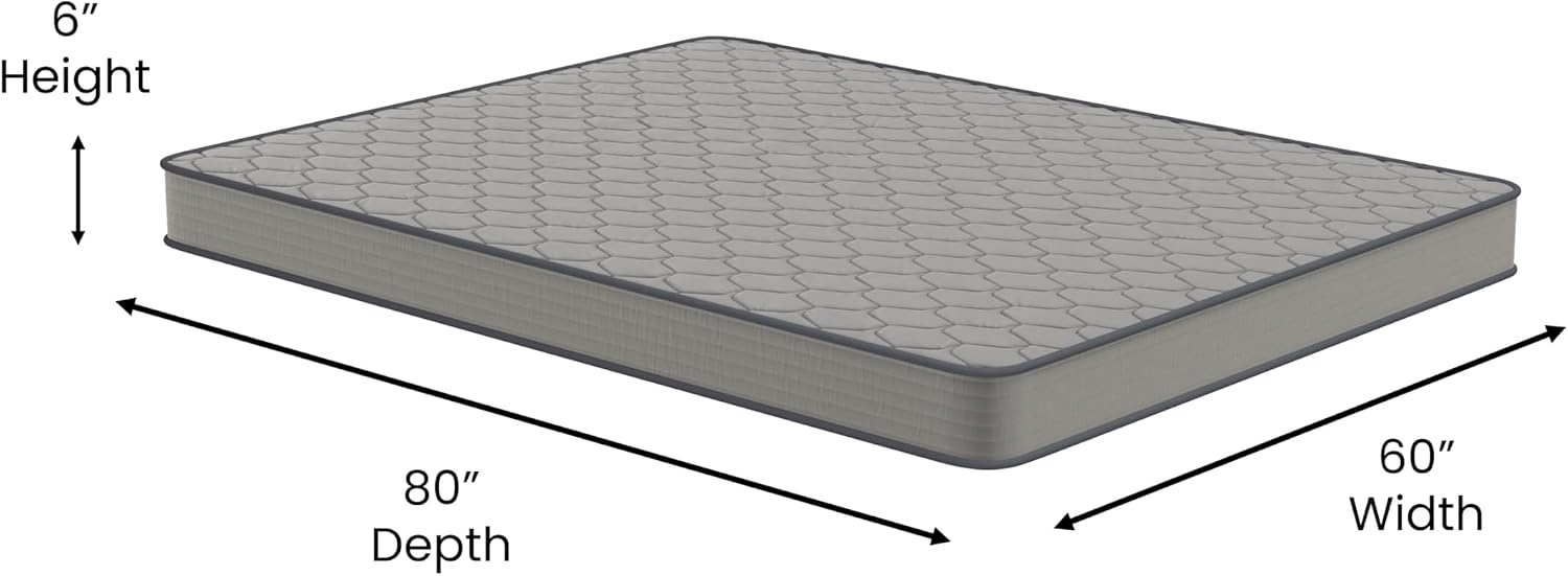 image:imageFlash Furniture Capri Comfortable Sleep 6 Inch CertiPURUS Certified Spring Mattress King Mattress in a Box Grey6 Inch