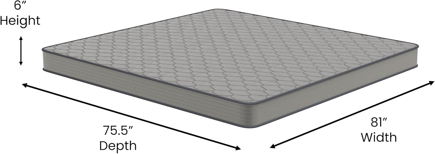 image:imageFlash Furniture Capri Comfortable Sleep 6 Inch CertiPURUS Certified Spring Mattress King Mattress in a Box Grey6 Inch