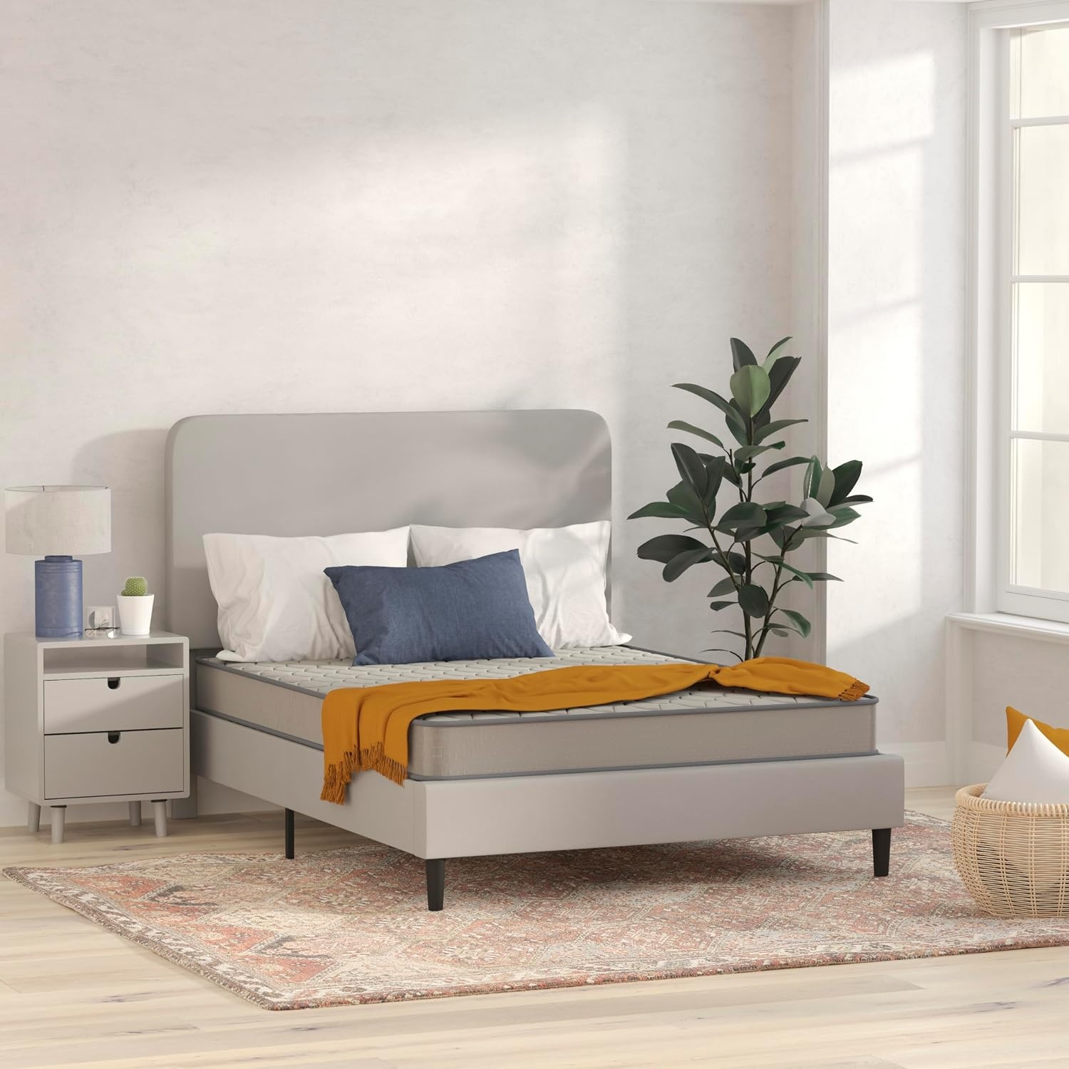 image:imageFlash Furniture Capri Comfortable Sleep 6 Inch CertiPURUS Certified Spring Mattress King Mattress in a Box Grey6 Inch