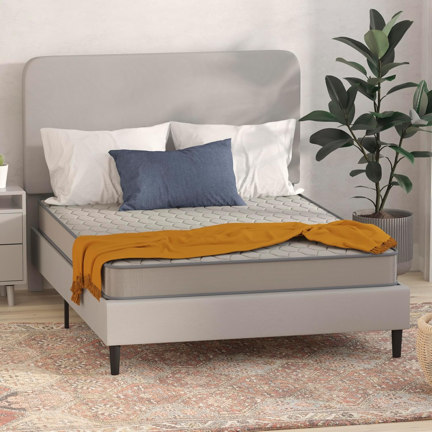 image:imageFlash Furniture Capri Comfortable Sleep 6 Inch CertiPURUS Certified Spring Mattress King Mattress in a Box Grey6 Inch