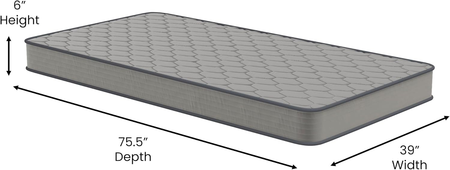 image:imageFlash Furniture Capri Comfortable Sleep 6 Inch CertiPURUS Certified Spring Mattress King Mattress in a Box Grey6 Inch
