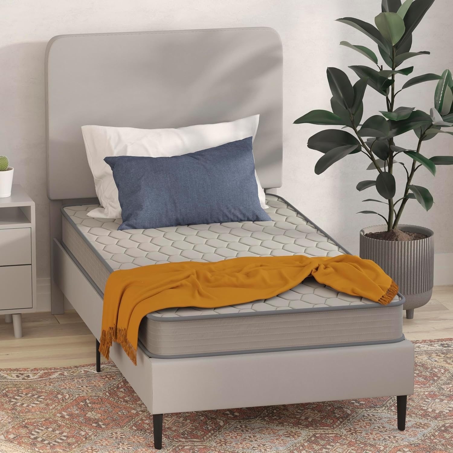 image:imageFlash Furniture Capri Comfortable Sleep 6 Inch CertiPURUS Certified Spring Mattress King Mattress in a Box Grey6 Inch