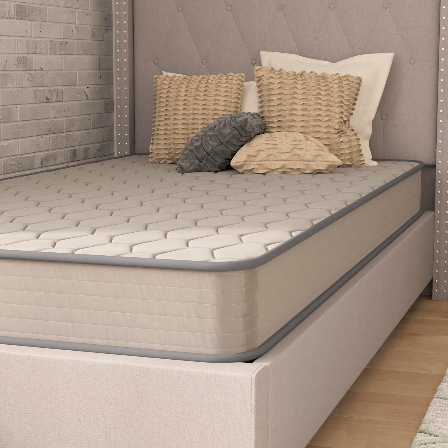 image:imageFlash Furniture Capri Comfortable Sleep 6 Inch CertiPURUS Certified Spring Mattress King Mattress in a Box Grey6 Inch
