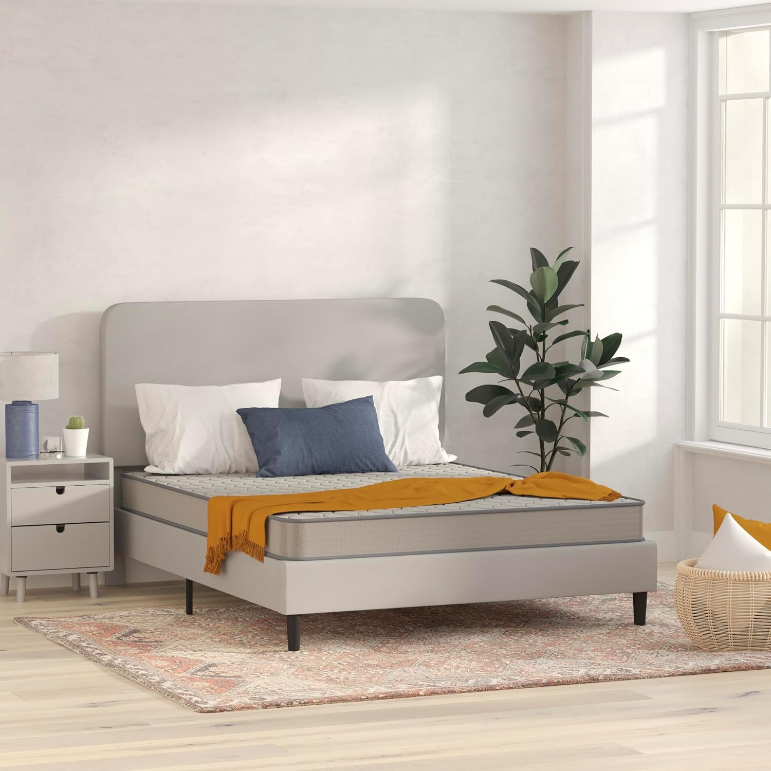 image:imageFlash Furniture Capri Comfortable Sleep 6 Inch CertiPURUS Certified Spring Mattress King Mattress in a Box Grey6 Inch