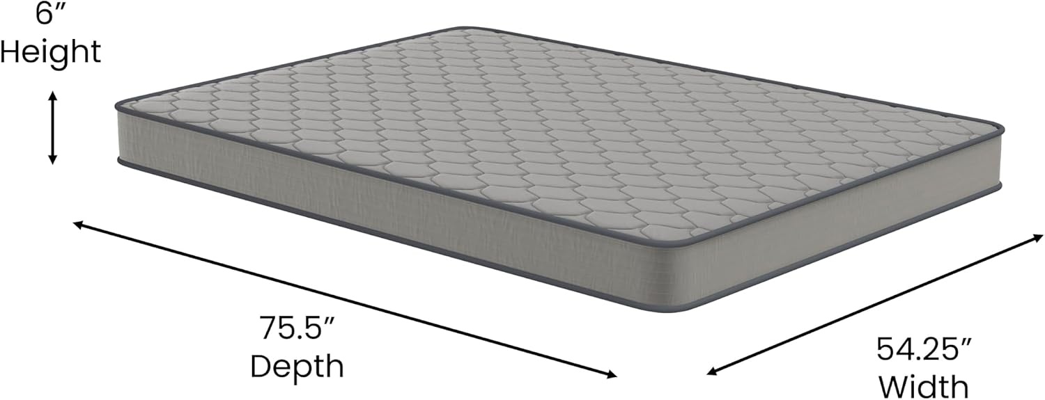 image:imageFlash Furniture Capri Comfortable Sleep 6 Inch CertiPURUS Certified Spring Mattress King Mattress in a Box Grey6 Inch