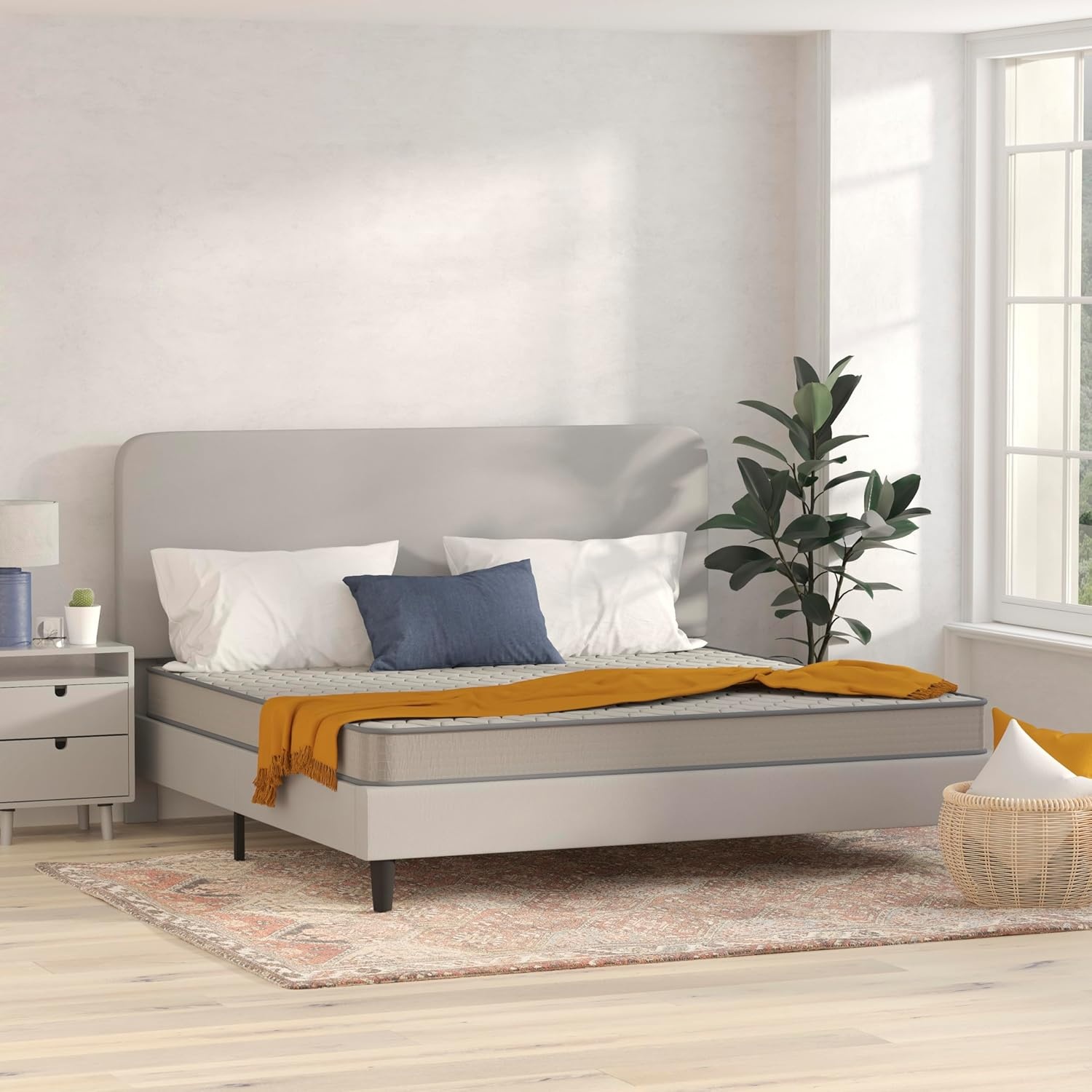 image:imageFlash Furniture Capri Comfortable Sleep 6 Inch CertiPURUS Certified Spring Mattress King Mattress in a Box Grey6 Inch