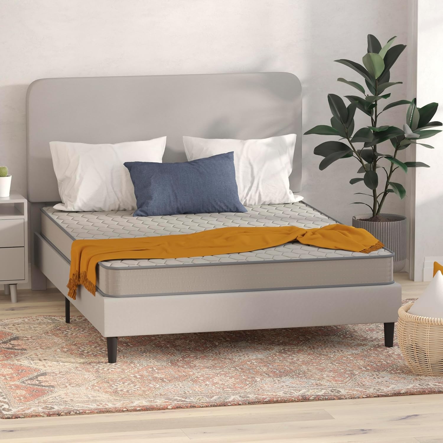 image:imageFlash Furniture Capri Comfortable Sleep 6 Inch CertiPURUS Certified Spring Mattress King Mattress in a Box Grey6 Inch