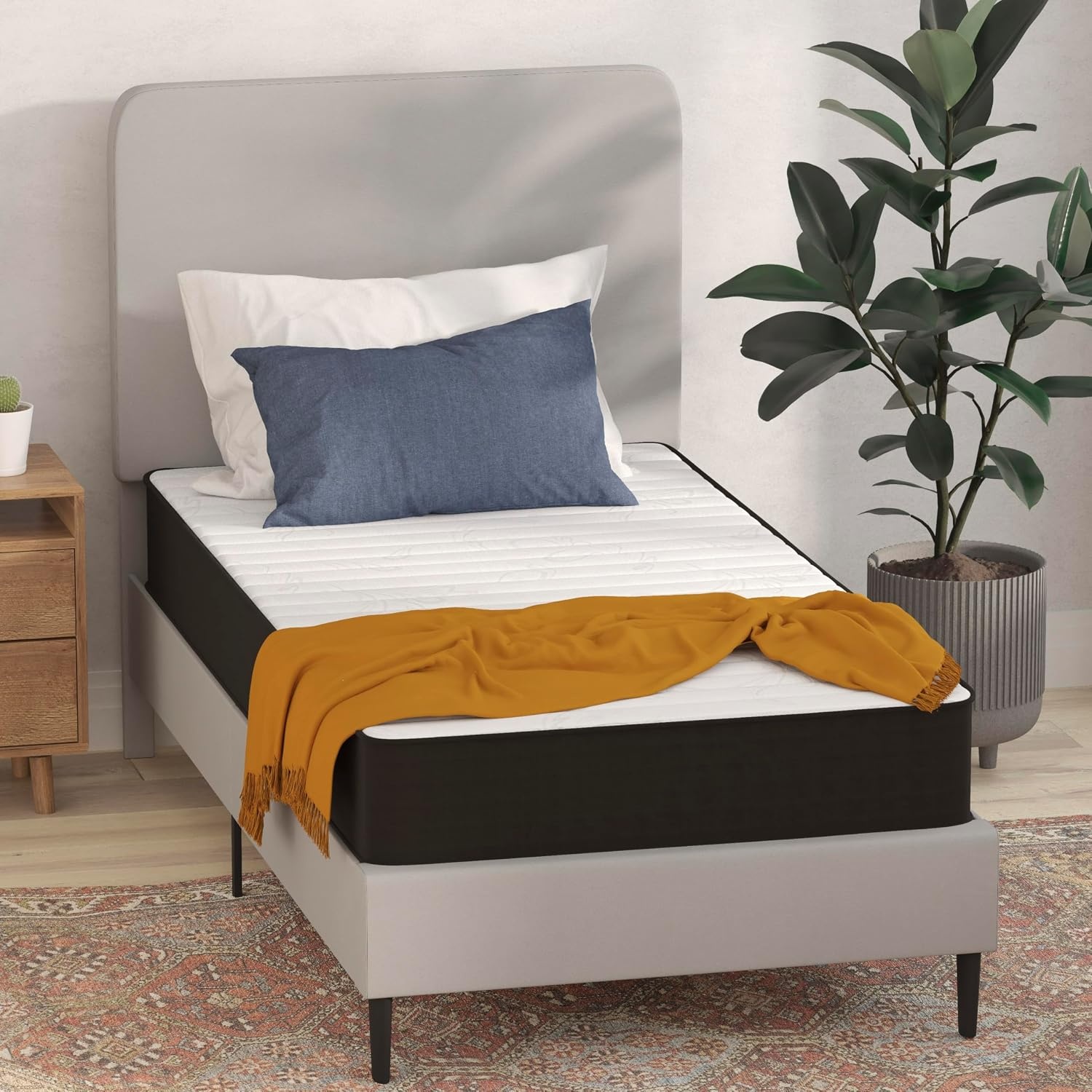 image:imageFlash Furniture Capri Comfortable Sleep 6 Inch CertiPURUS Certified Spring Mattress King Mattress in a Box Grey8 Inch