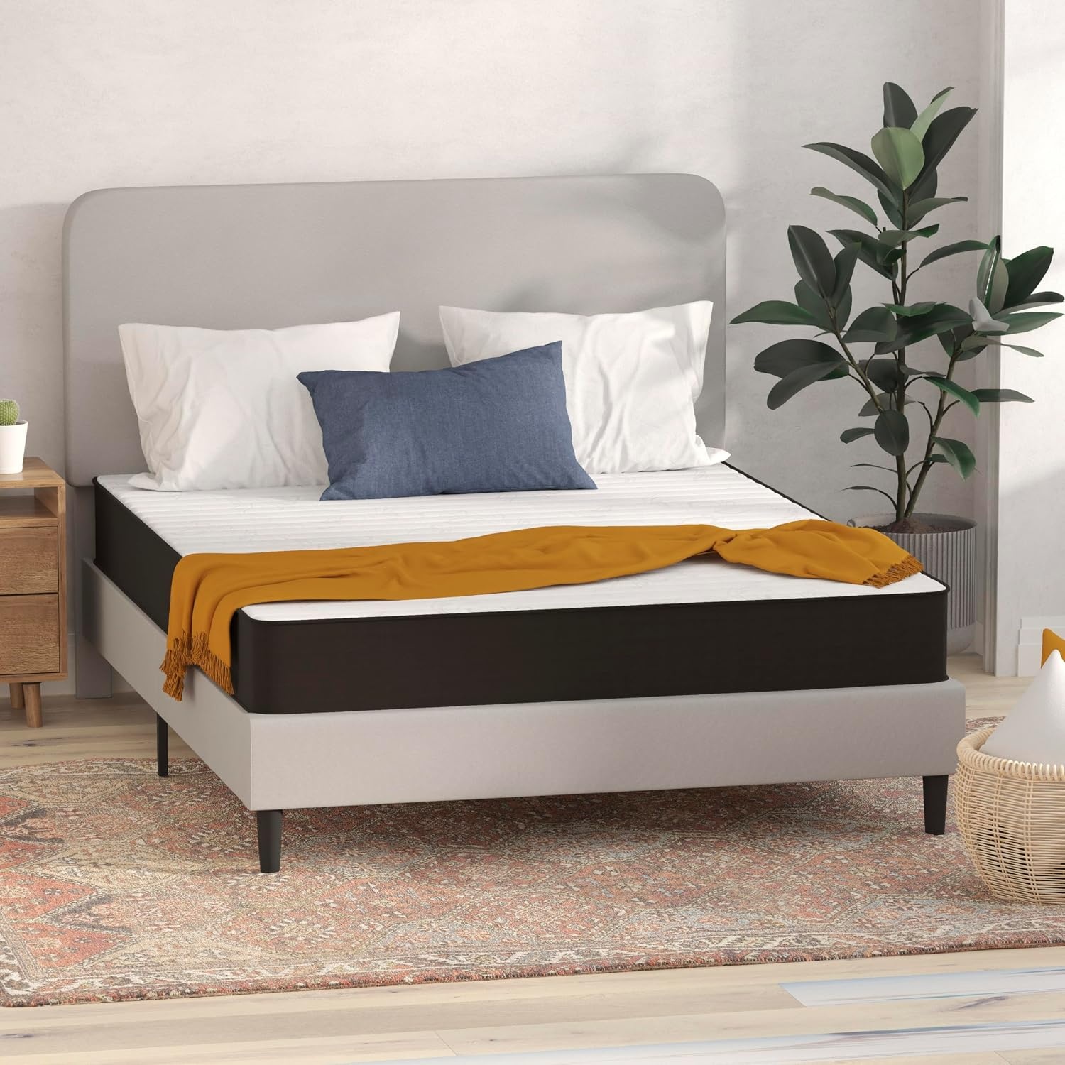 image:imageFlash Furniture Capri Comfortable Sleep 6 Inch CertiPURUS Certified Spring Mattress King Mattress in a Box Grey8 Inch