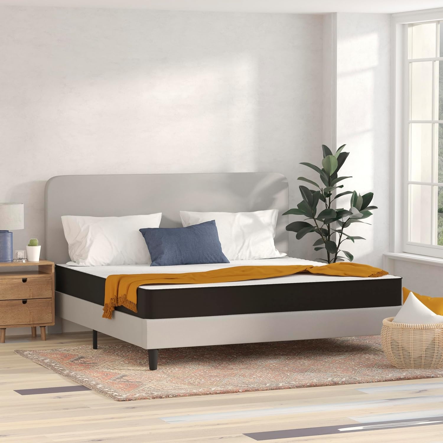 image:imageFlash Furniture Capri Comfortable Sleep 6 Inch CertiPURUS Certified Spring Mattress King Mattress in a Box Grey8 Inch