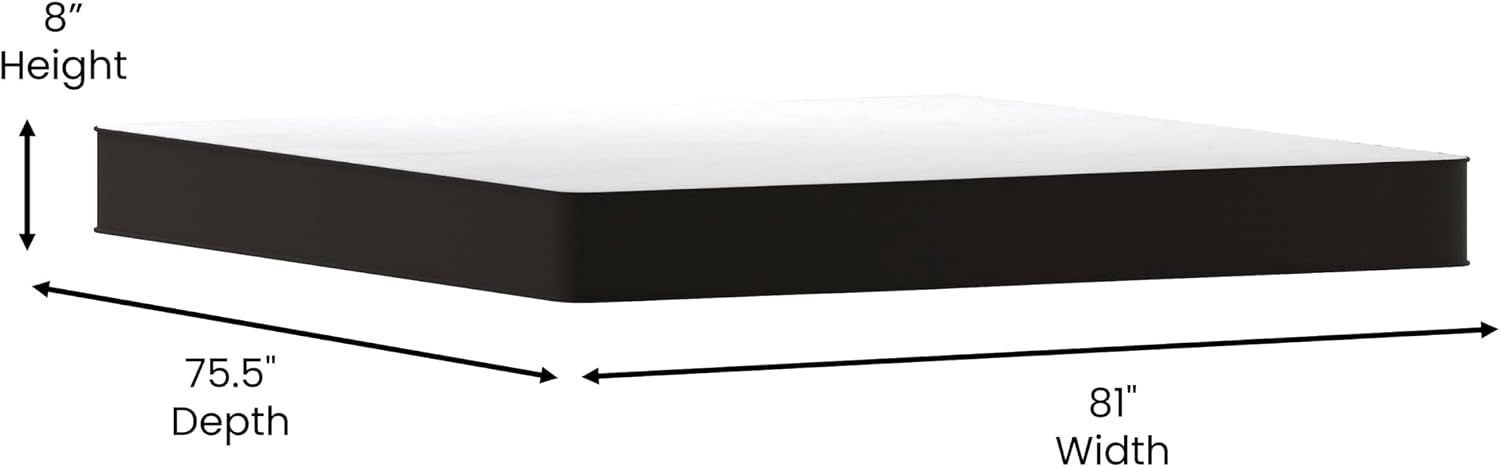 image:imageFlash Furniture Capri Comfortable Sleep 6 Inch CertiPURUS Certified Spring Mattress King Mattress in a Box Grey8 Inch